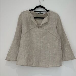 VINTAGE Studio 205 Natural Linen Top